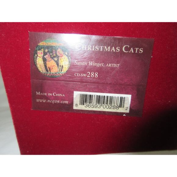 Ne'Qwa Art Christmas Ornament "Christmas Cat" handpainted Artist Susan Winget CO - Picture 10 of 11